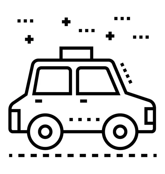 Taxi Közlekedés Vonal Vektor Ikon — Stock Vector