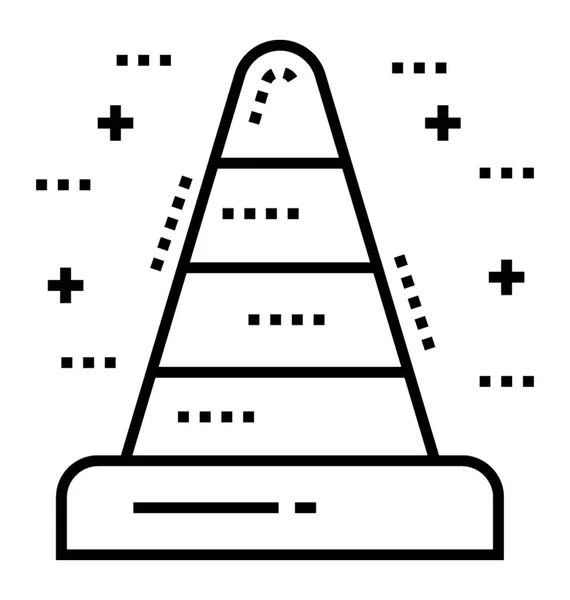 トラフィック コーンの行ベクトルのアイコン — ストックベクタ