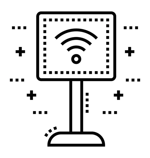 Linienvektorsymbol Der Wifi Zone — Stockvektor