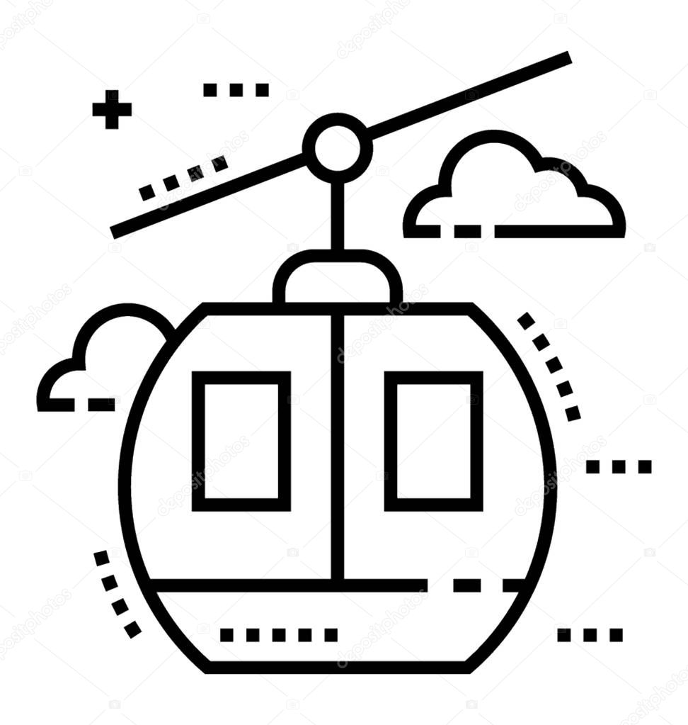 Helicopter, line vector icon