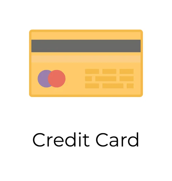 Ícone Cartão Crédito Projeto Liso — Vetor de Stock