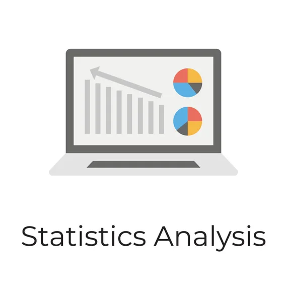 Data Analysis Icon Flat Design — Stock Vector