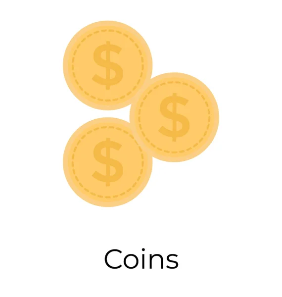 Плоский Дизайн Иконки Монеты — стоковый вектор