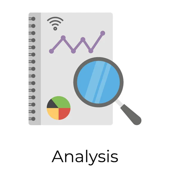 Informe Negocios Icono Análisis Diseño Plano — Vector de stock