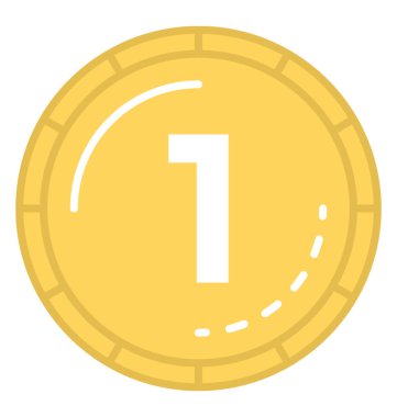 Jeton oyun simgesine düz tasarım, 