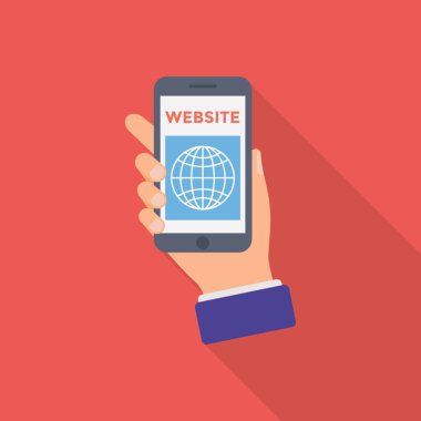 Mobil Internet simgesini düz vektör 