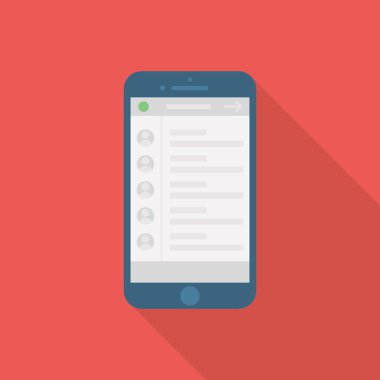 Telefon kişiler simgesinin düz vektör 