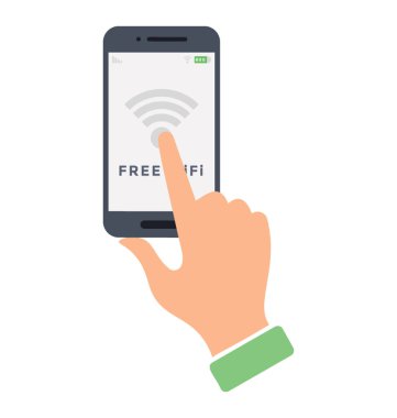 Ücretsiz Wi-Fi simge vektör düz tarzı 