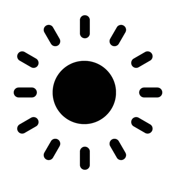 Sol Brillante Icono Sólido Vector — Archivo Imágenes Vectoriales