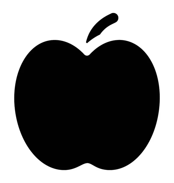 Icono Sólido Apple Vector — Vector de stock