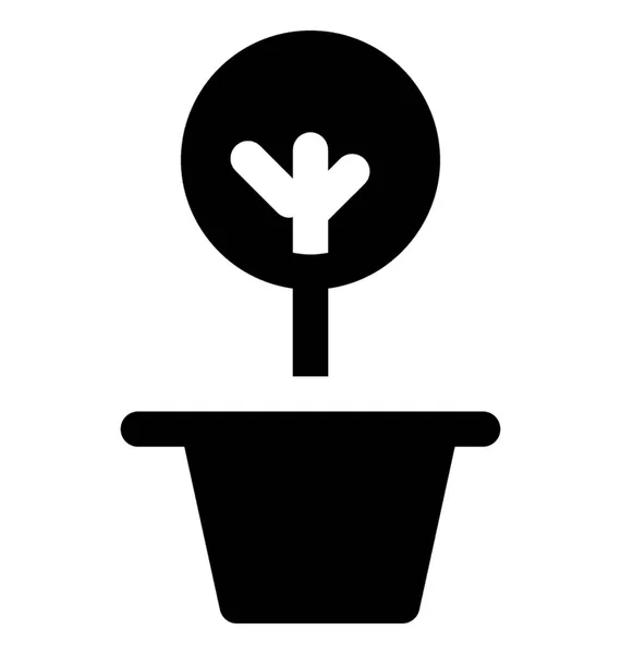 装飾植木鉢の堅実なデザイン アイコン — ストックベクタ