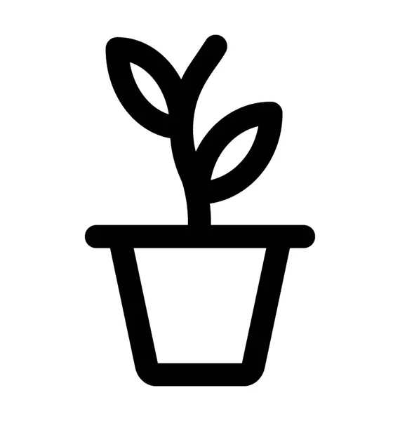 Lijn Ontwerp Pictogram Van Plant Pot — Stockvector