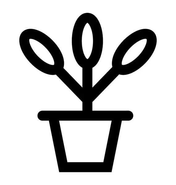 Line Icon Design Cactus — Stock Vector