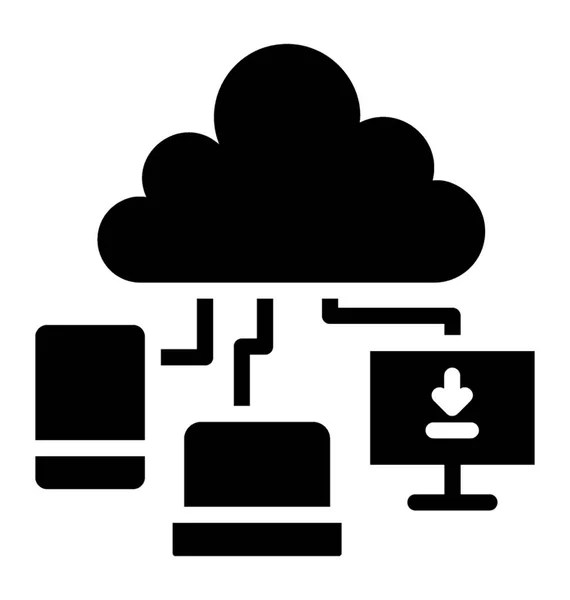 Cloud Sharing Glyph Icon Vector — Stock Vector