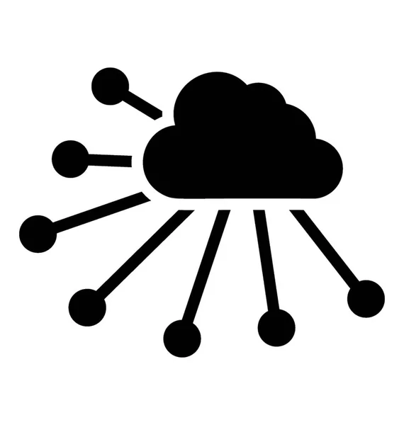 Solide Pictogram Van Cloud Verbindingen — Stockvector