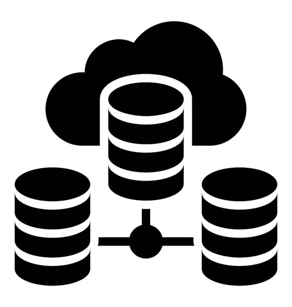 Nube Datos Icono Sólido — Vector de stock
