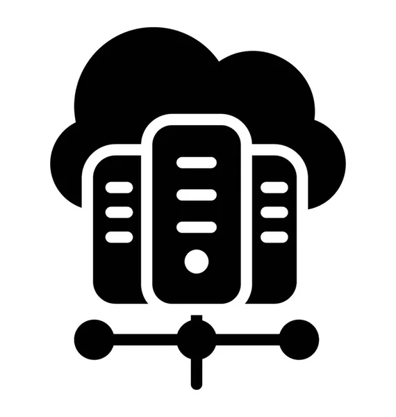 Cloud Hosting Glyph Pictogram — Stockvector
