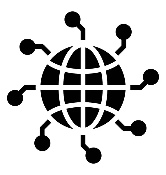 Globala Anslutningsikonen Glyph — Stock vektor