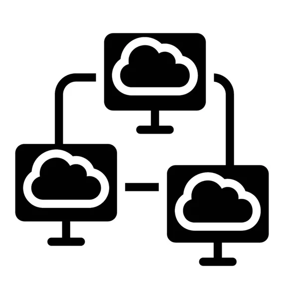 Cloud Network Glyph Icon Vector — Stock Vector