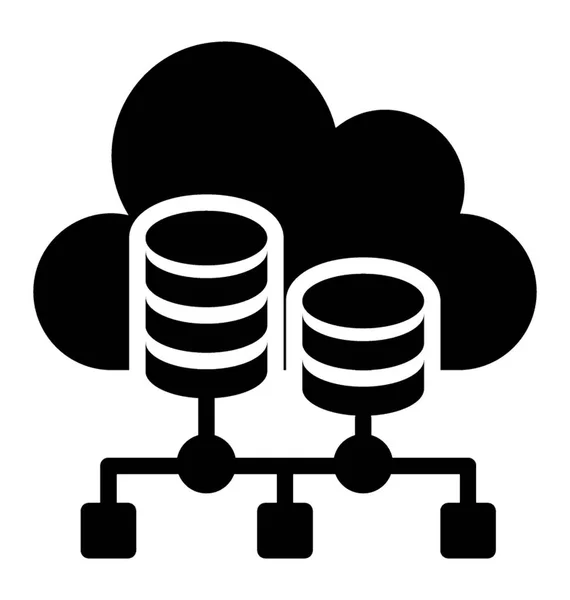 Icono Glifo Del Servidor Datos Nube — Vector de stock
