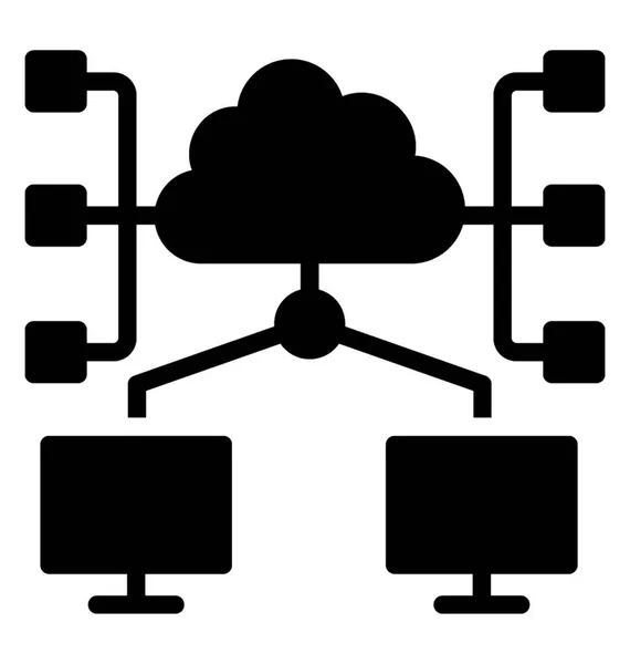 Symbole Für Den Cloud Server Ordner — Stockvektor