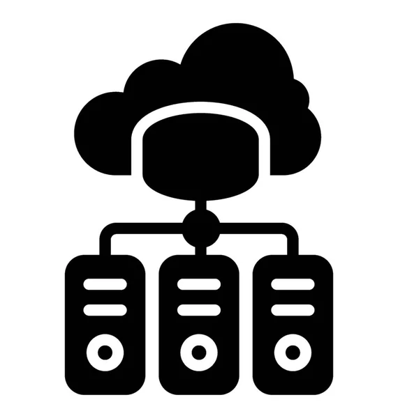 Concept Icône Glyphe Serveur Cloud — Image vectorielle