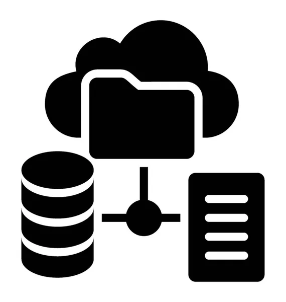 Design Von Cloud Datenbank Speichersymbolen — Stockvektor