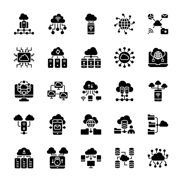 Coleção Vetores Computação Nuvem —  Vetores de Stock