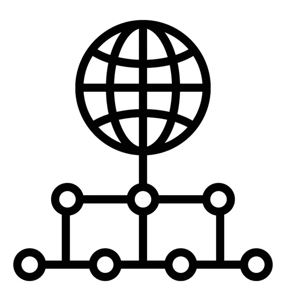 全球网络线路图标 — 图库矢量图片