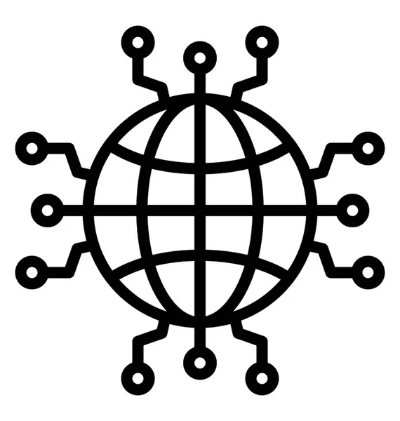 Ikon För Globala Nätverkslinjer — Stock vektor