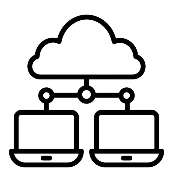 Line Icon Cloud Computing Cloud Services — Stock Vector