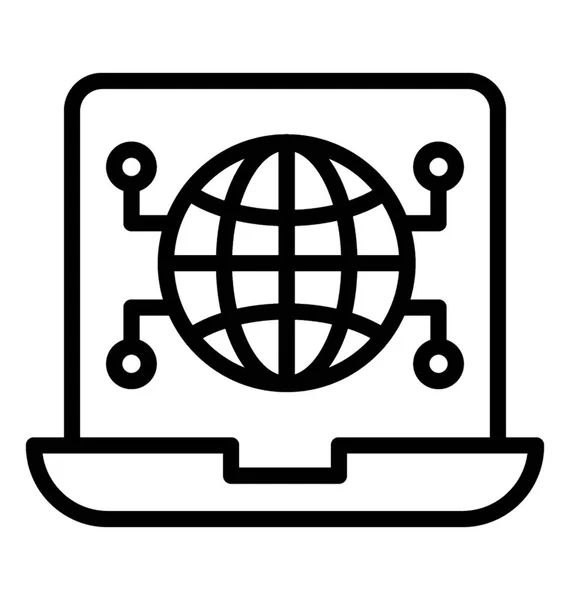 Global Network Line Icon — Stock Vector