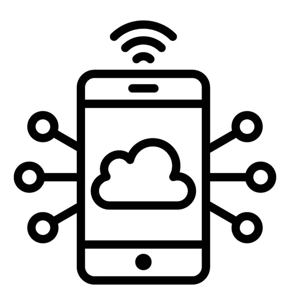 Nube Hosting Línea Icono Diseño — Vector de stock