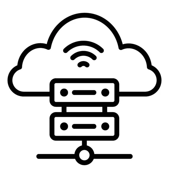 Lijn Pictogram Van Cloud Computing Cloud Diensten — Stockvector