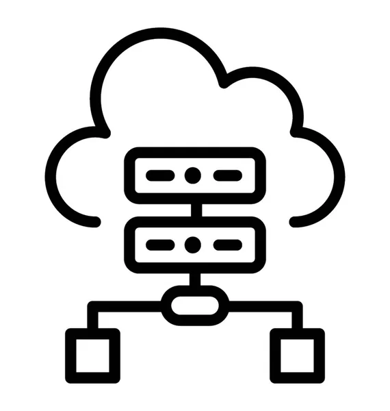 Cloud Φιλοξενία Εικονίδιο Γραμμή — Διανυσματικό Αρχείο