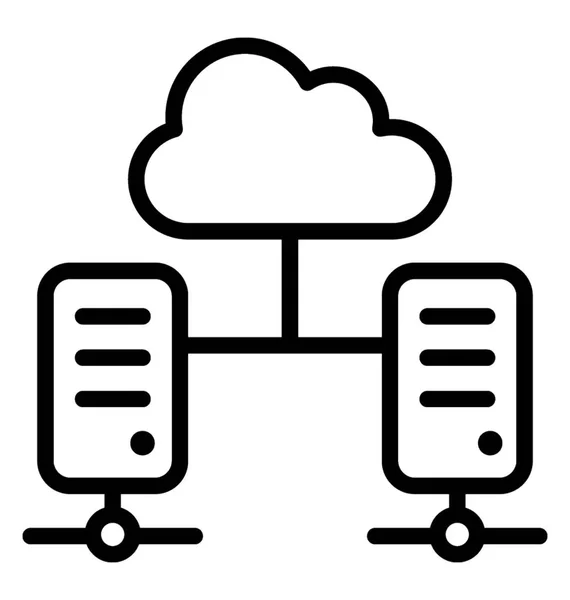 Вектор Піктограми Лінії Хмарної Мережі — стоковий вектор