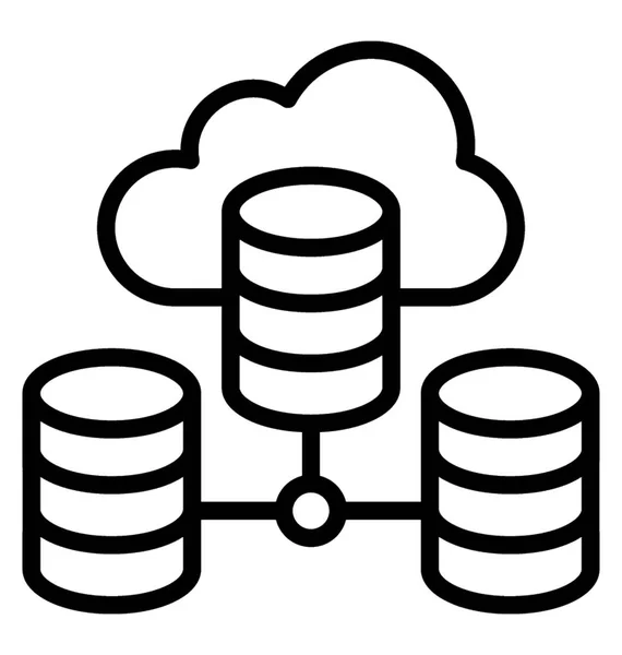 Icono Línea Datos Nube — Vector de stock