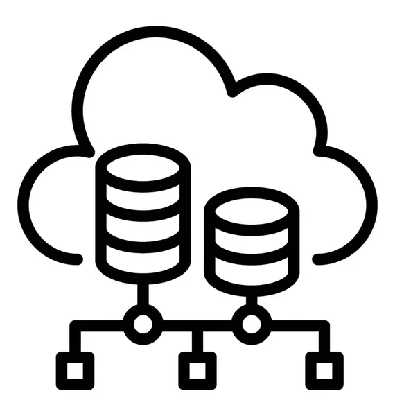 Icono Línea Del Servidor Datos Nube — Vector de stock