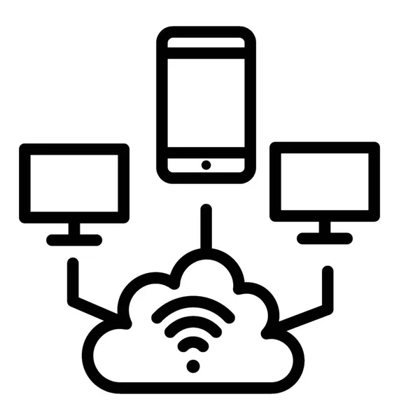 Cloud Network Sharing Vector — Stock Vector