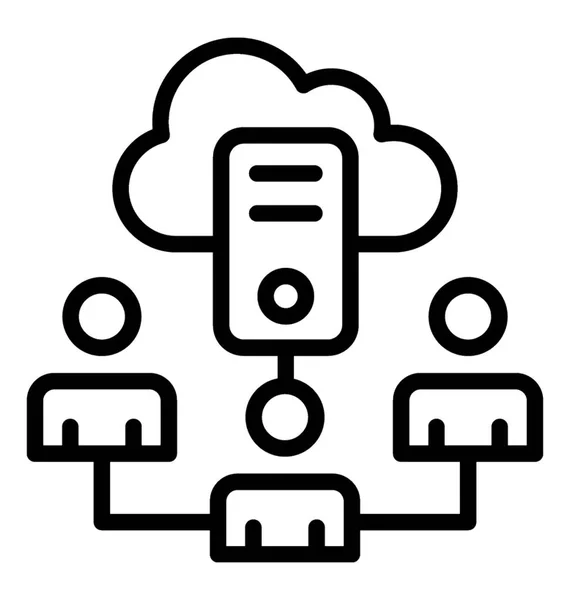 Cloud Technology Line Icon — Stock Vector