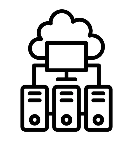 Cloud Database Storage Icon Design — Stock Vector