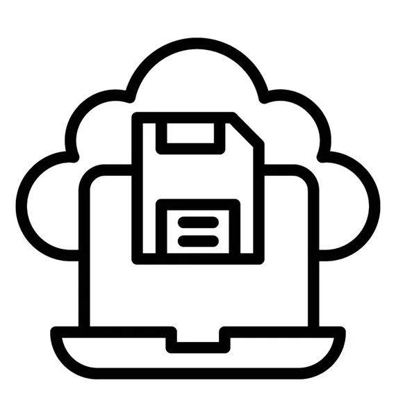 云存储 外部存储线路图标 — 图库矢量图片