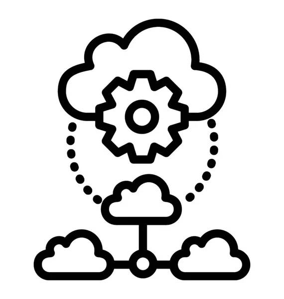 Icono Línea Mantenimiento Cloud — Archivo Imágenes Vectoriales