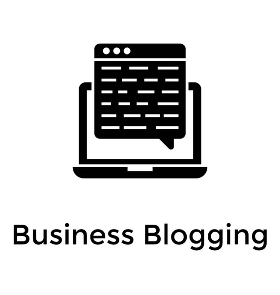 Бизнес Блоги Твердой Иконкой — стоковый вектор