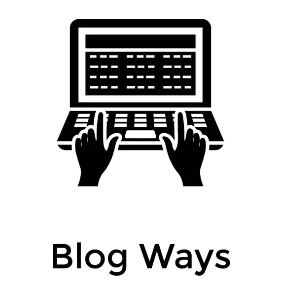 Blogu Sposoby Stałe Ikona Projektu Różnych Blogów — Wektor stockowy