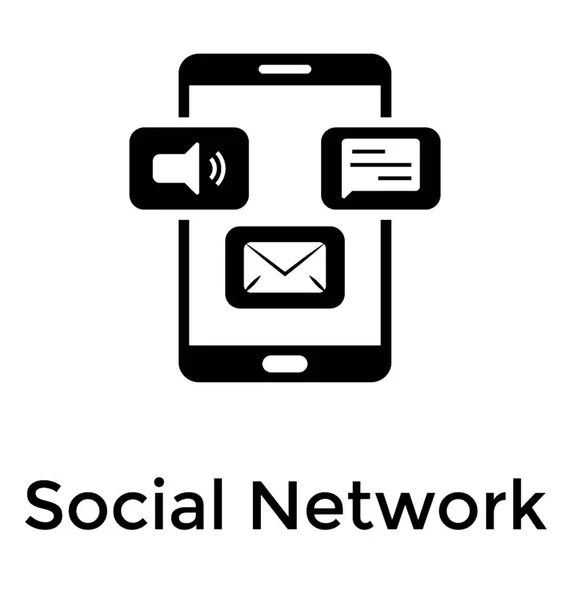 Społecznej Sieci Stałe Ikona Designu — Wektor stockowy