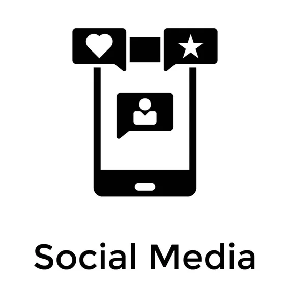 Sociální Média Pevné Ikony Designu — Stockový vektor