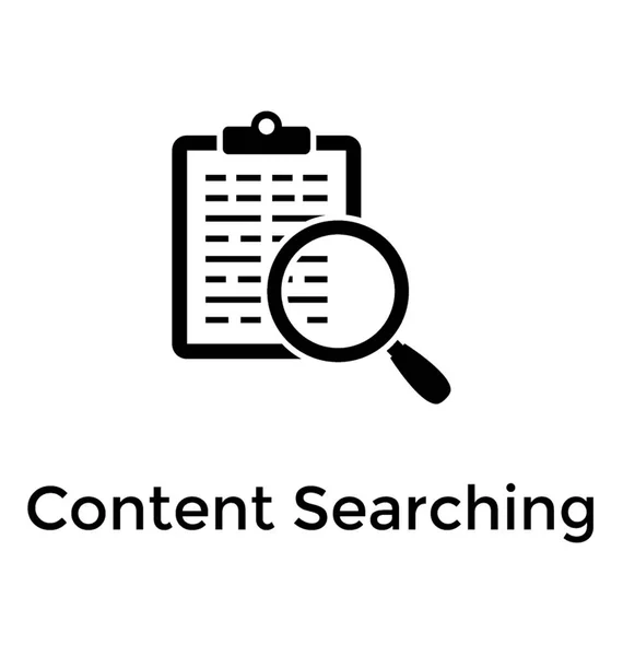 Content Searching Solid Icon Design — Stock Vector