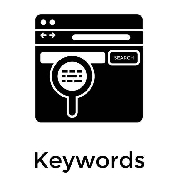 Solide Icon Gestaltung Von Keywords — Stockvektor