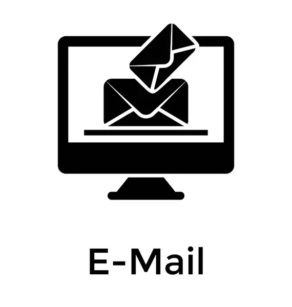 Email Solide Icône Design — Image vectorielle